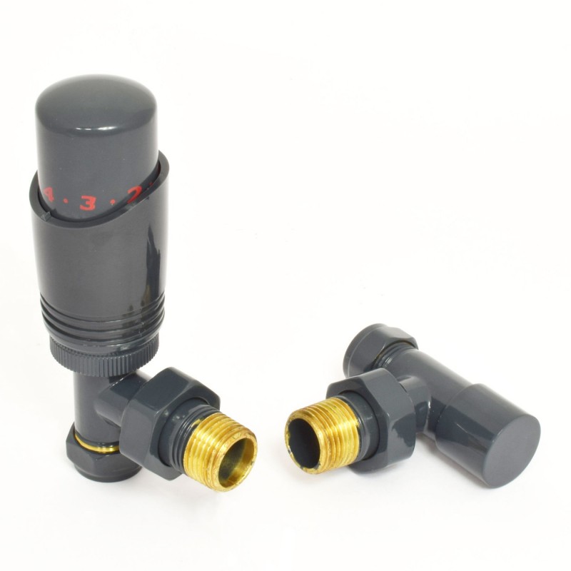 Angled Anthracite TRV Thermostatic Radiator Valves