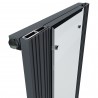 465mm (w) x 1700mm (h) Newborough Anthracite Flat Panel Aluminium Mirror Radiator - close up