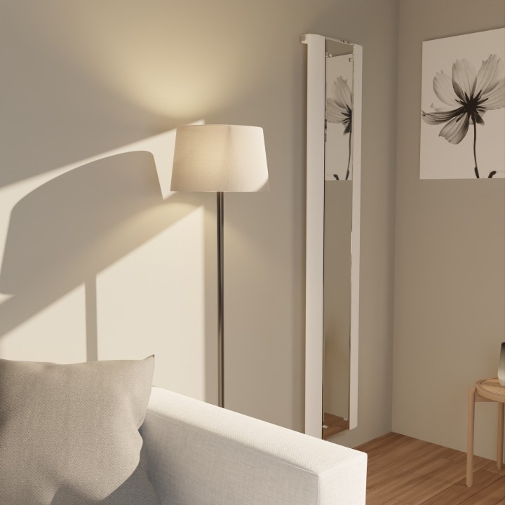 365mm(w) x 1800mm(h) "Thor" White Vertical Aluminium Mirror Radiator