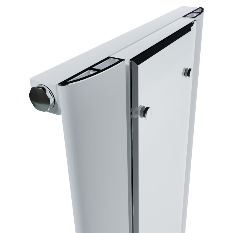 365mm(w) x 1800mm(h) "Thor" White Vertical Aluminium Mirror Radiator - close up