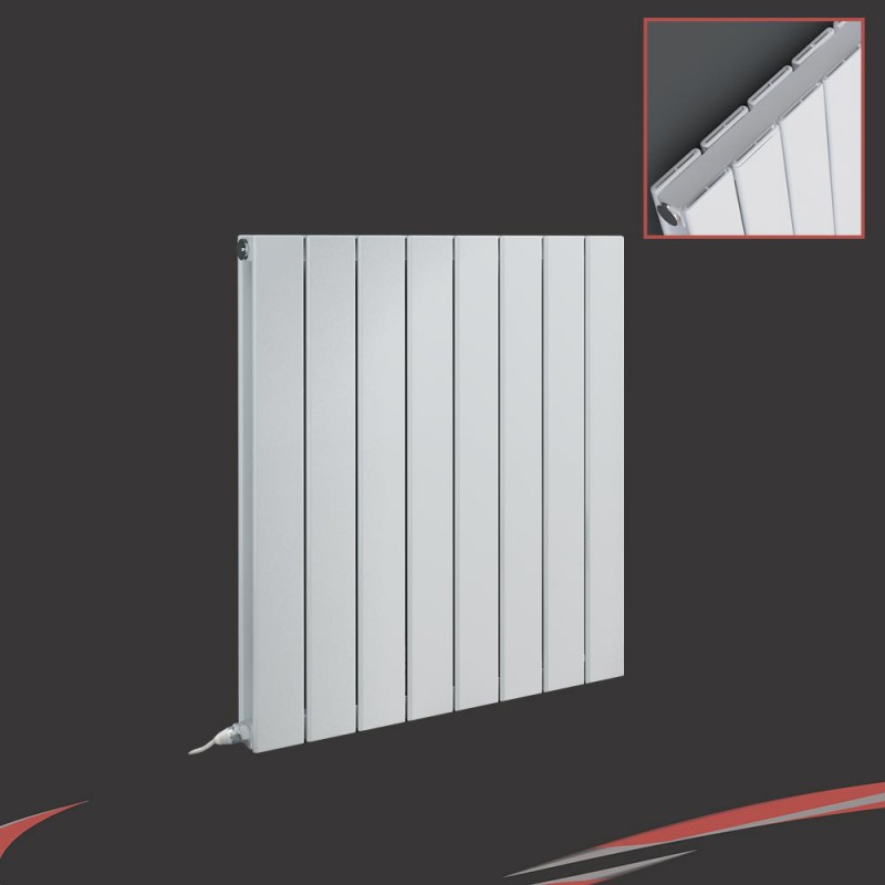 "Corwen Double" 588 x 600 White Horizontal Double Panel Electric Aluminium Radiator