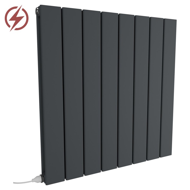 "Corwen Double" 588 x 600 Anthracite Horizontal Double Panel Electric Aluminium Radiator