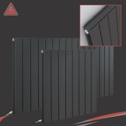"Corwen Double" Anthracite Horizontal Double Panel Electric Aluminium Radiators