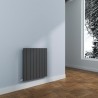 "Corwen Double" 588 x 600 Anthracite Horizontal Double Panel Electric Aluminium Radiator