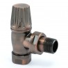 Traditional Gothic Styled Angled Thermostatic Radiator Valves - Antique Copper