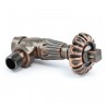 Traditional Gothic Styled Angled Thermostatic Radiator Valves - Antique Copper
