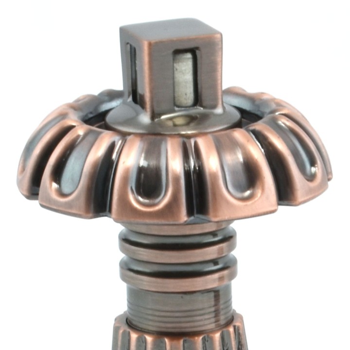 Traditional Gothic Styled Angled Thermostatic Radiator Valves - Antique Copper