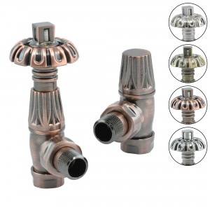 Traditional Gothic Styled Angled Thermostatic Radiator Valves