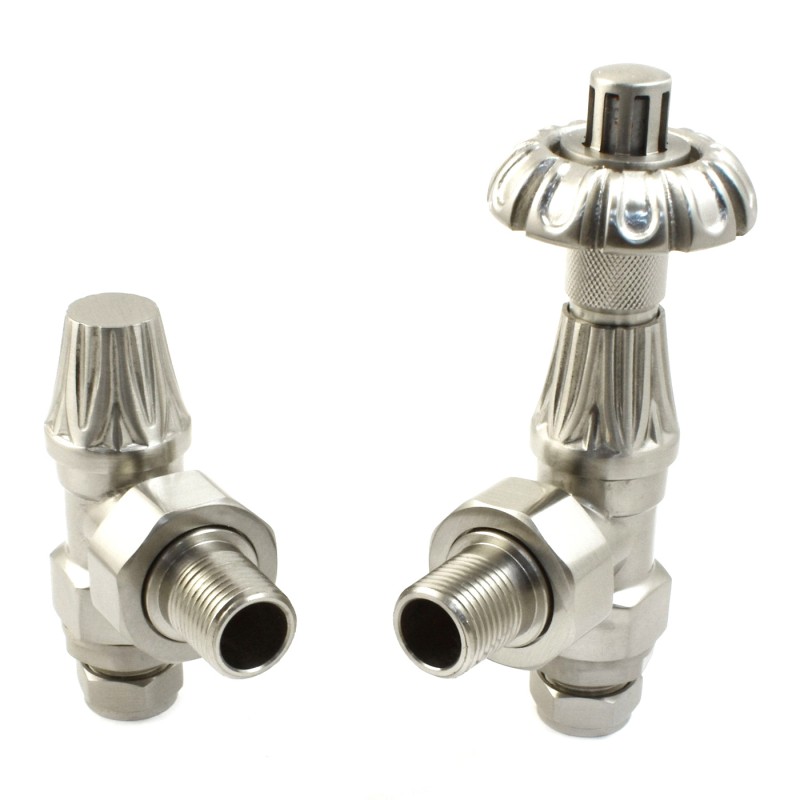 Traditional Umbrella Styled Angled Thermostatic Radiator Valves - 3 Finishes