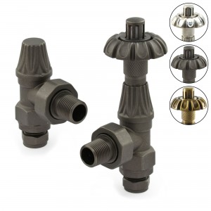 Traditional Umbrella Styled Angled Thermostatic Radiator Valves - 3 Finishes