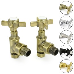 Angled Period Lambeth Crosshead Traditional Manual Radiator Valves