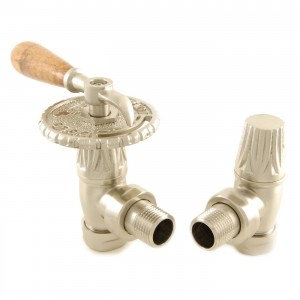 Angled Canterbury Lever Handle Traditional Manual Radiator Valves (Pair) 3 Finishes