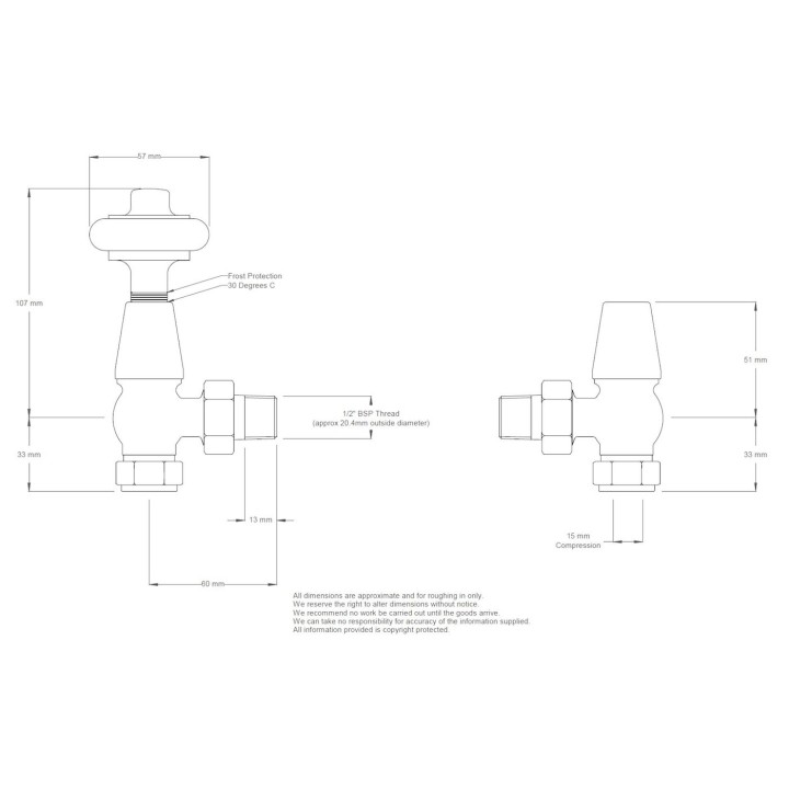 Traditional Angled & Corner Manual Radiator Valves 14 Finishes