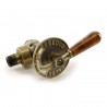 Traditional Wooden Lever Angled Manual Radiator Valve - Old English Brass