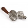 Traditional Wooden Lever Angled Manual Radiator Valve - Brushed Nickel