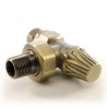 Traditional Wooden Lever Angled Manual Radiator Valve - Old English Brass