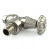 Traditional Umbrella Styled Angled Manual Radiator Valves - Brushed Nickel