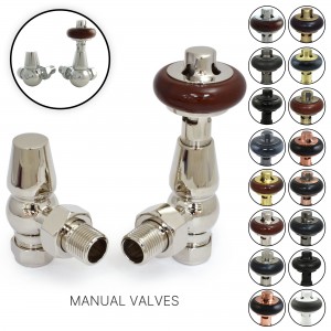 Traditional Angled & Corner Manual Radiator Valves 14 Finishes