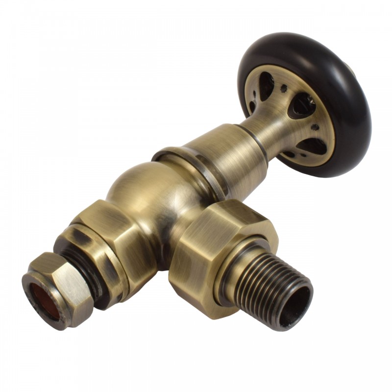 Traditional Round Top Angled Manual Radiator Valves - 4 Finishes
