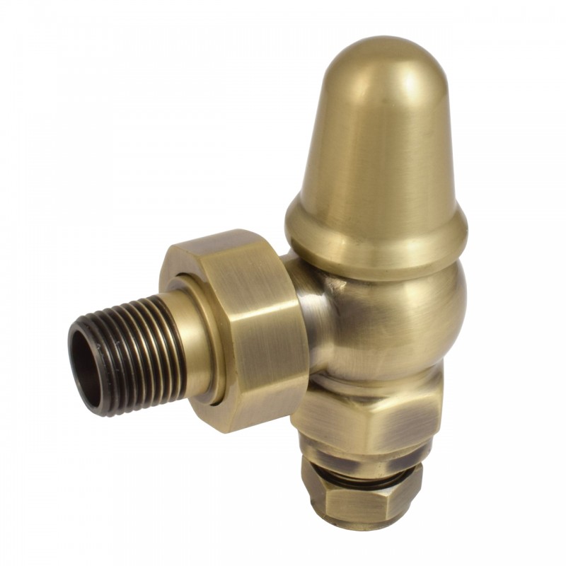 Traditional Round Top Angled Manual Radiator Valves - 4 Finishes