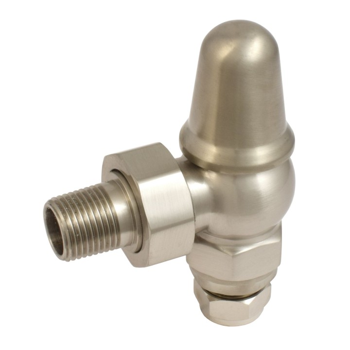 Traditional Round Top Angled Manual Radiator Valves - 4 Finishes