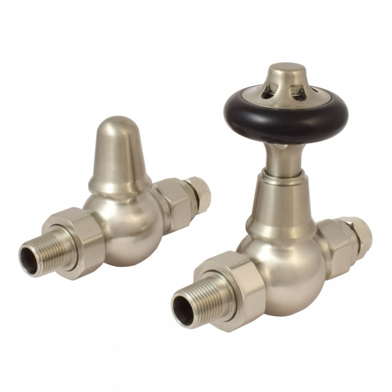 Traditional Round Top Straight Manual Radiator Valves - 4 Finishes