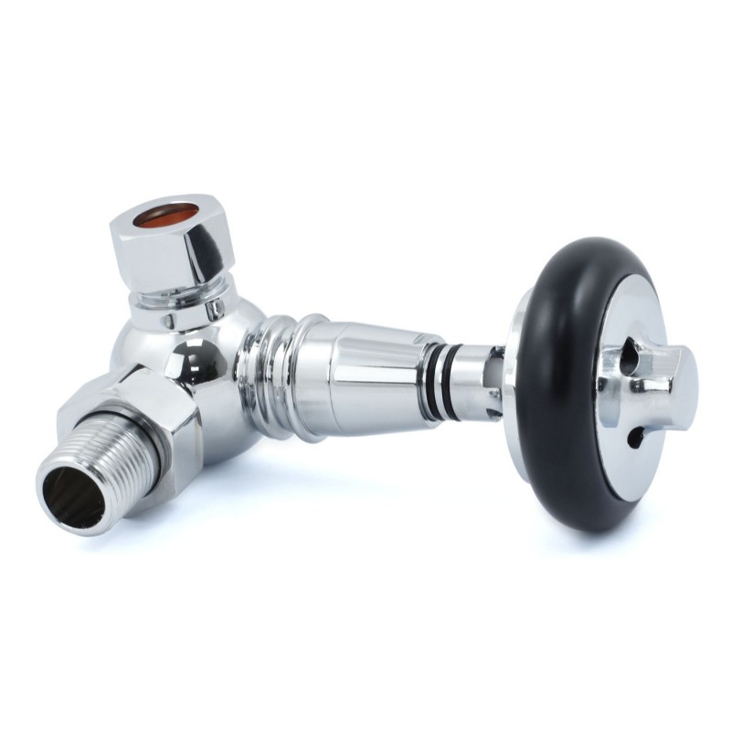 Traditional Corner Thermostatic Radiator Valves Wooden Handle - 6 Finishes