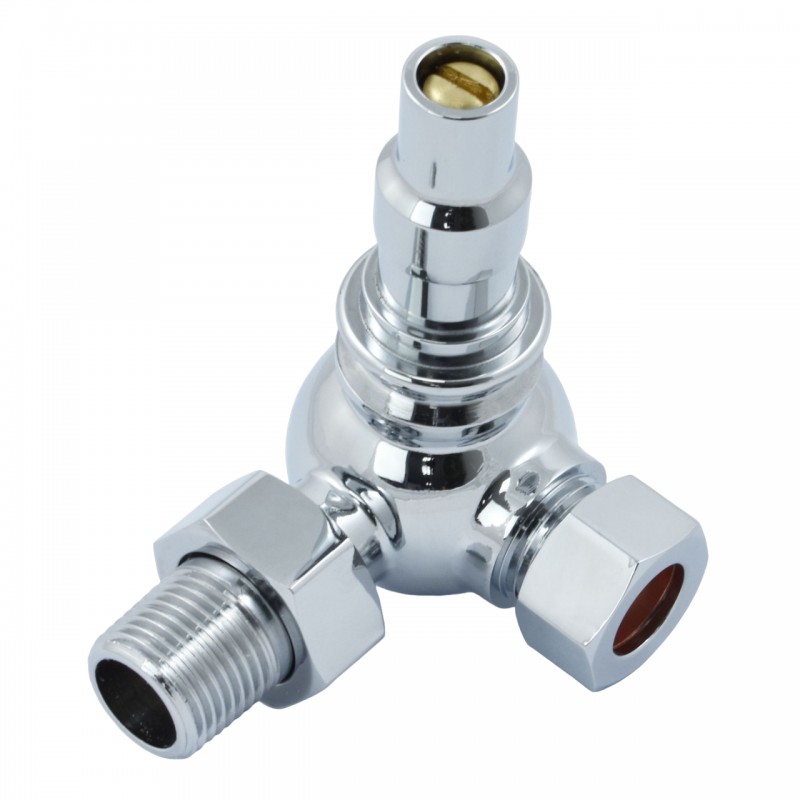Traditional Corner Thermostatic Radiator Valves Wooden Handle - 6 Finishes