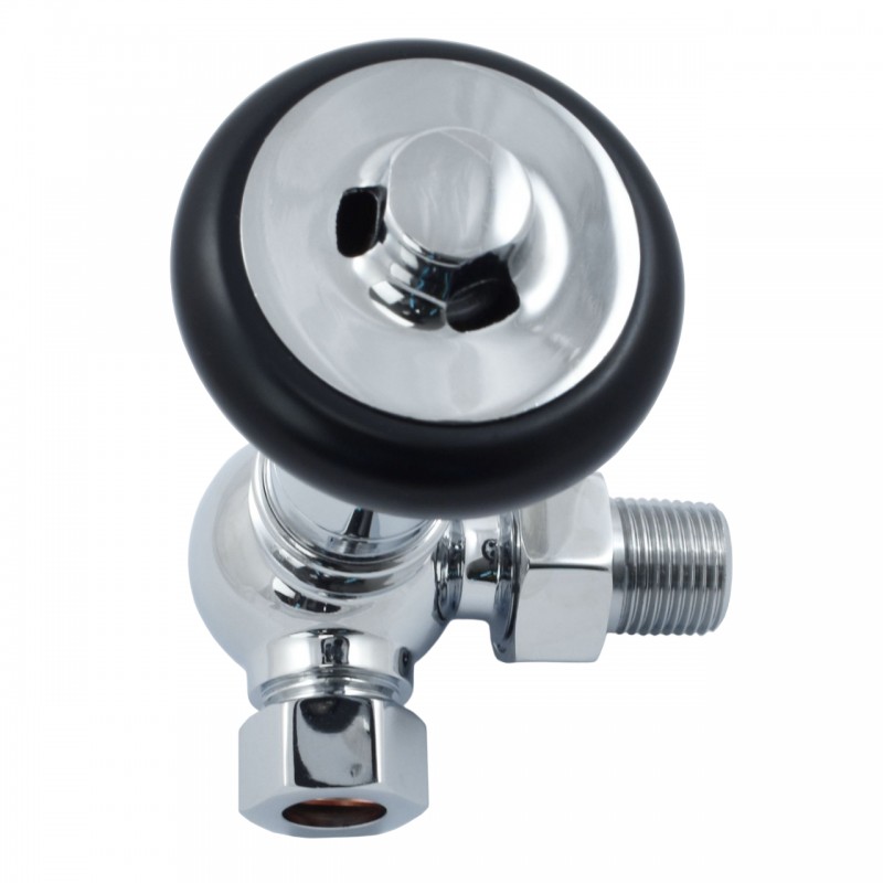 Traditional Corner Thermostatic Radiator Valves Wooden Handle - 6 Finishes