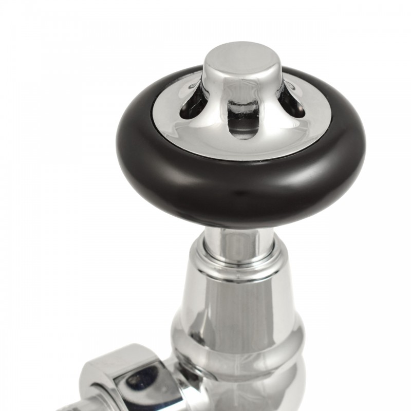Traditional Round Top Angled Thermostatic Radiator Valves - 4 Finishes