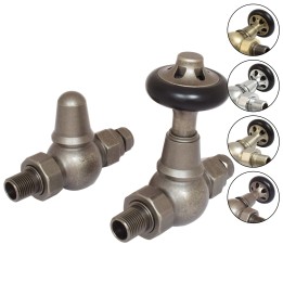 Traditional Round Top Straight Thermostatic Radiator Valves - 4 Finishes