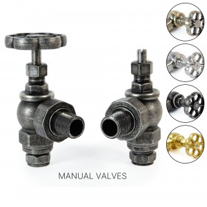 Angled "Daisy" Wheel Manual Radiator Valves (Pair) 4 Finishes