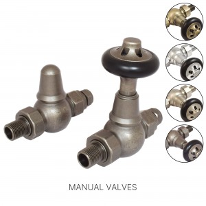 Traditional Round Top Straight Manual Radiator Valves - 4 Finishes