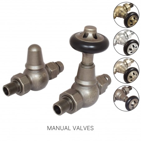 Traditional Round Top Straight Manual Radiator Valves - 4 Finishes