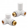 Corner White Valves for Radiators & Towel Rails (Pair)