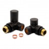 Corner Black Valves for Radiators & Towel Rails (Pair) - Components