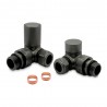 Corner Brushed Gunmetal Valves for Radiators & Towel Rails (Pair) - Components