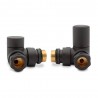 Corner Mineral Anthracite Valves for Radiators & Towel Rails (Pair)