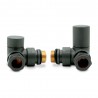 Corner Basalt Grey Valves for Radiators & Towel Rails (Pair)