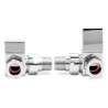 Corner Chrome "Square" Valves for Radiators & Towel Rails (Pair)