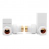 Corner White "Square" Valves for Radiators & Towel Rails (Pair)