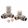 Corner Brushed Nickel Valves for Radiators & Towel Rails (Pair) - Components