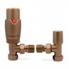 Brushed Gunmetal Angled Thermostatic Valves - Front on