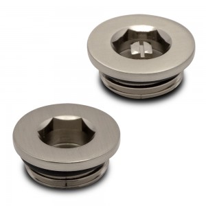 Brushed Nickel Bleed Valve and Blanking Plug Set (for Radiators or Towel Rails)