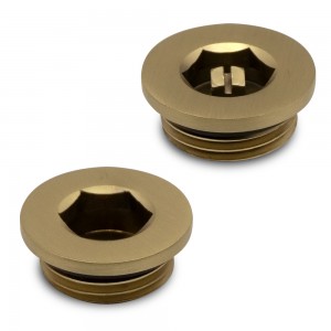 Brushed Brass Bleed Valve and Blanking Plug Set (for Radiators or Towel Rails)