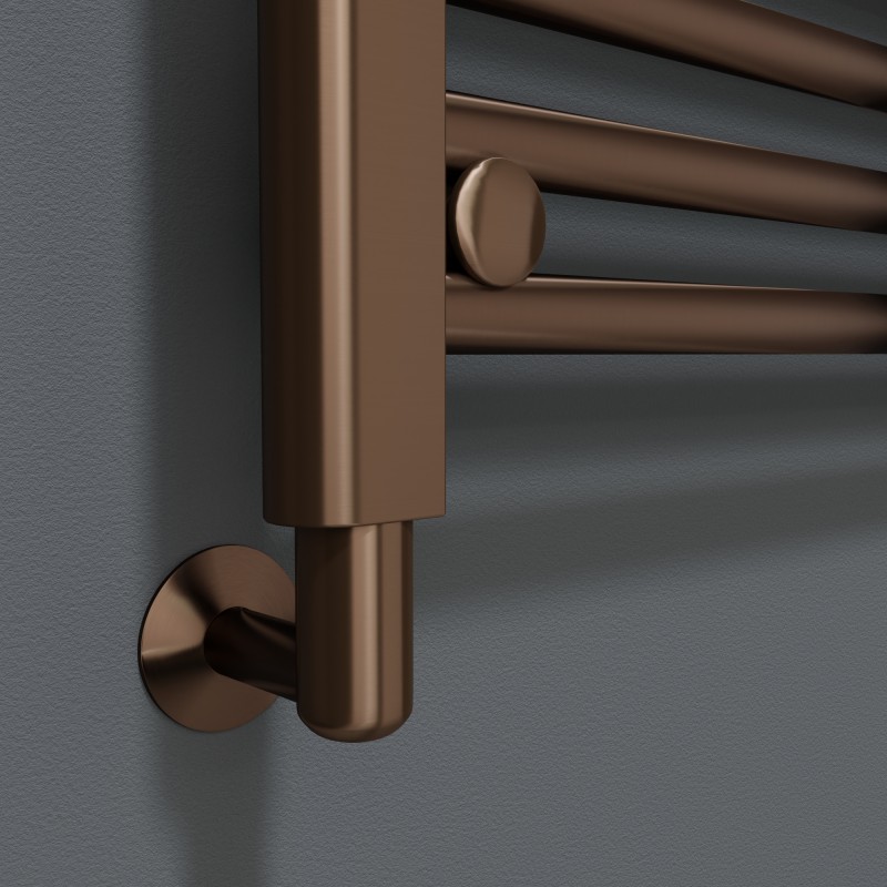 Brushed Bronze Element Cover for Towel Rail Element - Insitu