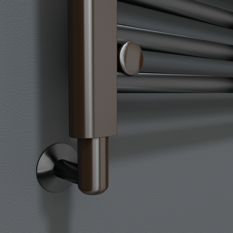 Brushed Gunmetal Element Cover for Towel Rail Element - Insitu