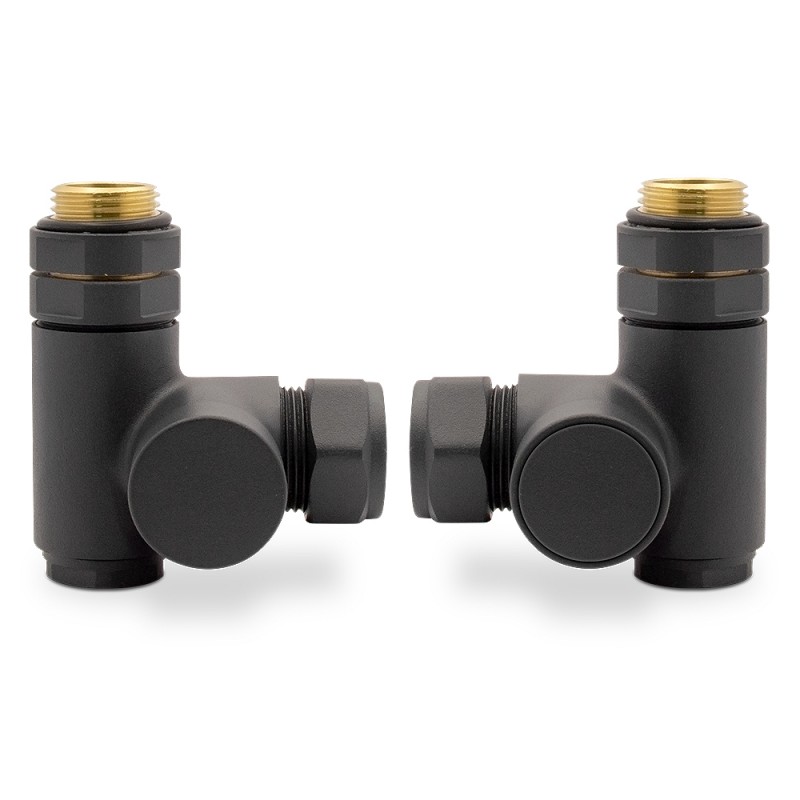 Mineral Anthracite Dual Fuel Valve Set for Radiators & Towel Rails (Pair)