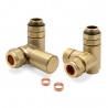 Brushed Brass Dual Fuel Valve Set for Radiators & Towel Rails (Pair) - Components