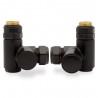 Black Dual Fuel Valve Set for Radiators & Towel Rails (Pair)